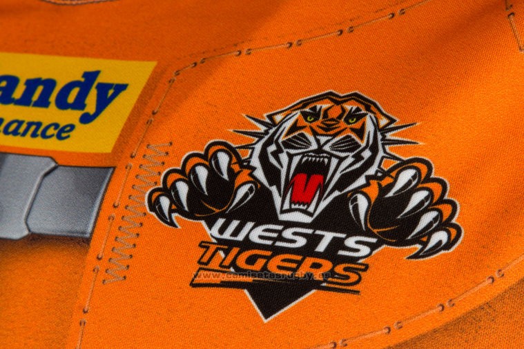 WH Camiseta Wests Tigers Rocket Raccoon Marvel Rugby 2017 Gris Naranja
